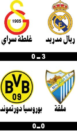 ريال مدريد يكشف «غلطة» سراي.. وملقة وبوروسيا دورتموند «سلبيان»