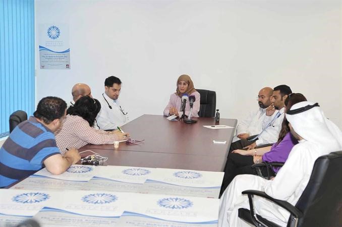 دموضي المطيري تتحدث في المؤتمر الصحافي اليوم اسامة ابوعطية 