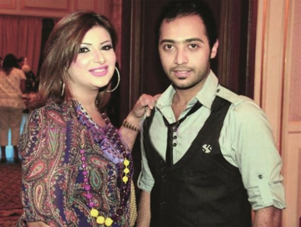 حسن محمد مع اميرة محمد اثناء تصوير مسلسللولو مرجان 