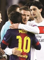 بيكام يهنئ ميسي بتاهل برشلونة للمربع الذهبي الاوروبي	 رويترز﻿