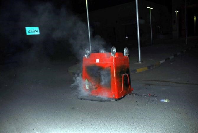 احراق حاوية قمامة﻿
