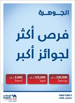 «الوطني» يعلن الفائزين الأربعة بـ 5 آلاف دينار لحساب الجوهرة
