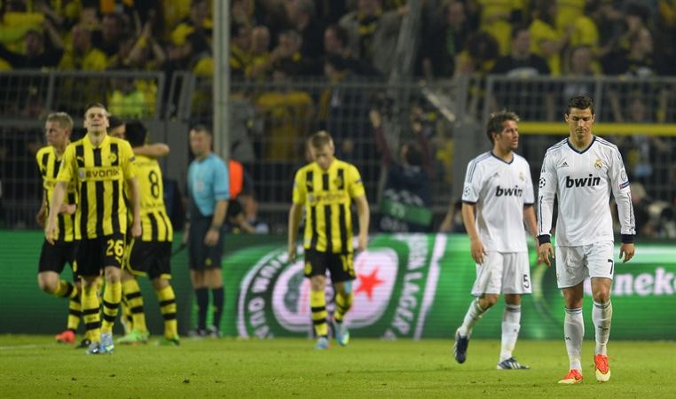 مهاجم ريال مدريد كريستيانو رونالدو خرج حزينا بعد الخسارة الثقيلة امام دورتموند	 افپ﻿