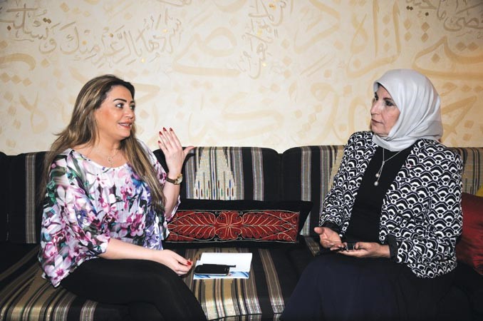 كوثر الجوعان خلال اللقاء مع الزميلة دانيا شومان