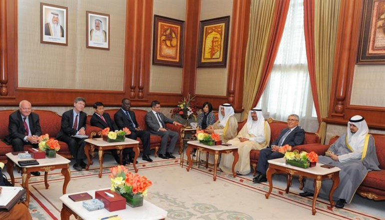 سمو رئيس الوزراء الشيخ جابر المبارك مستقبلا رئيس الجمعية العامة للامم المتحدة فوك جيرميك﻿