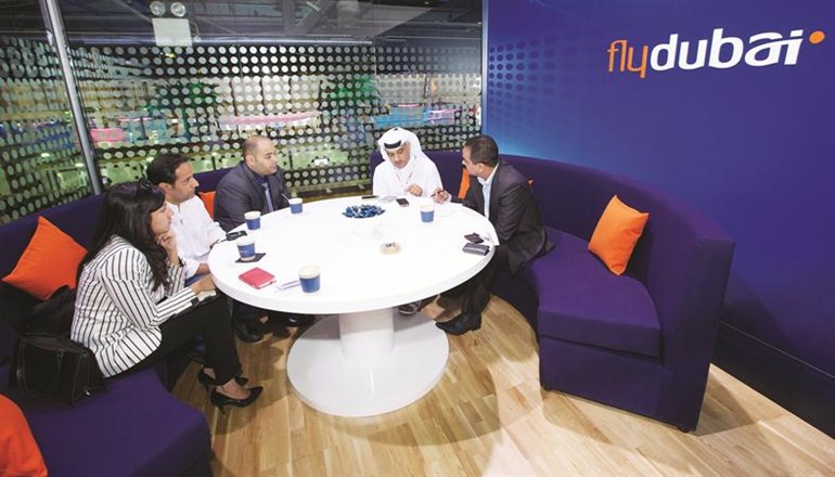 غيث الغيث خلال حديثه عن فلاي دبي مع وفد الصحافة الكويتية والسعودية ﻿