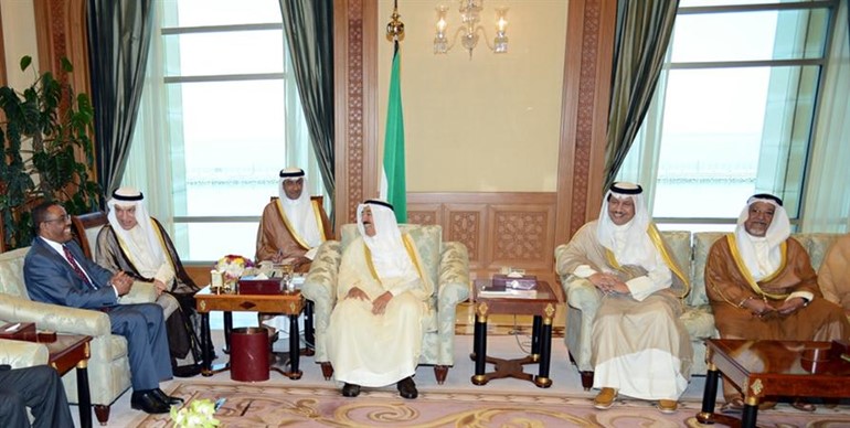 صاحب السمو الامير الشيخ صباح الاحمد مستقبلا رئيس وزراء اثيوبيا هيلي ماريام دسالين