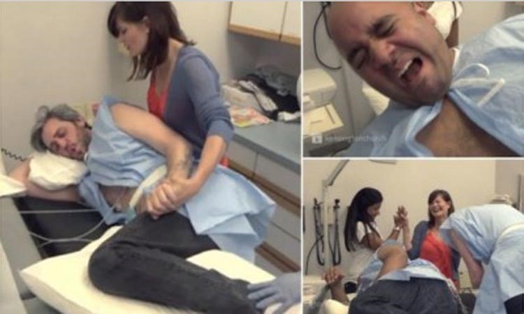 بالفيديو.. رجلان يجربان مخاض الولادة بحضور زوجتيهما.. لم يصمدا لـ 5 دقائق 