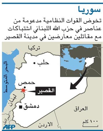 النظام السوري وحزب الله يواصلان معركة القصير.. ومجزرة في الرقة وإطلاق نار على الجولان المحتل