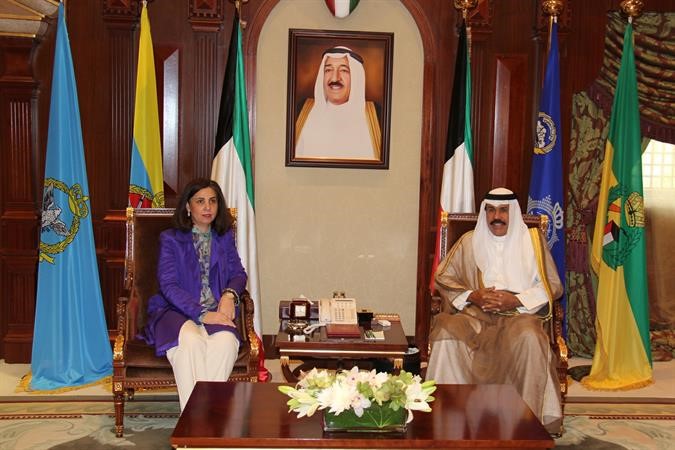 سمو ولي العهد الشيخ نواف الاحمد مستقبلا د رولا دشتي