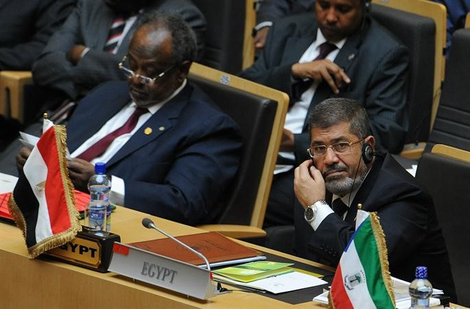 الرئيس المصري دمحمد مرسي يحضر المؤتمر امس افپ