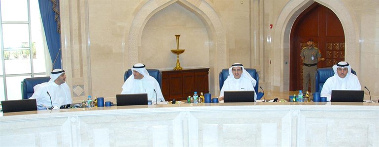 الوزراء الشيخ سلمان الحمود والشيخ محمد العبدالله ومعبدالعزيز الابراهيم ومسالم الاذينة﻿