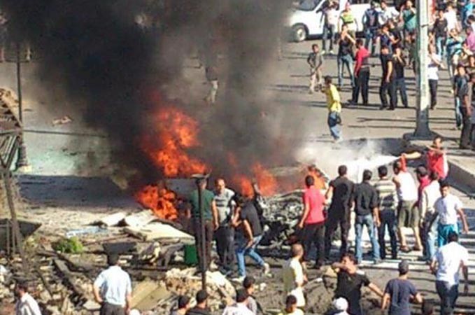 موقع السيارة المفخخة التي انفجرت امس في حي الوعر بحمص