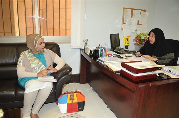 ندى المطلق متحدثة للزميلة الاء خليفة