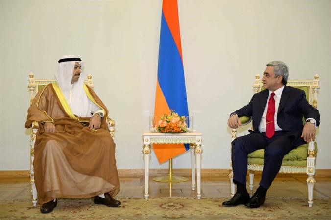 رئيس ارمينيا سيرج سيركيسيان مستقبلا رئيس مجلس الامة علي الراشد