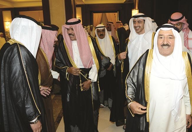 صاحب السمو الامير الشيخ صباح الاحمد وسمو ولي العهد والشيخ عبدالله بن زايد خلال الحفل﻿