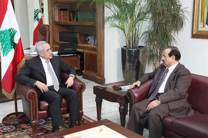 الرئيس ميشال سليمان مستقبلا السفير السعودي علي عواض عسيري في بعبدا امس محمود الطويل
