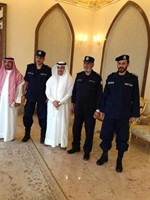 اللواء عايض العتيبي والعقيد محمد العتيبي خلال تفقدهما ديوانيات الاحمدي﻿