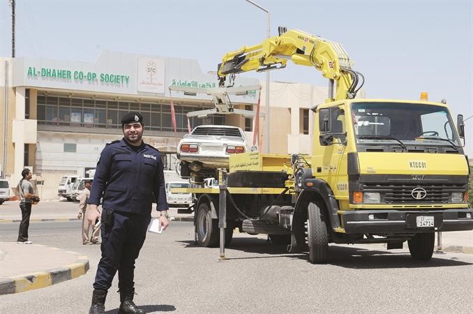 مركبة قبل نقلها الى كراج الحجز﻿
