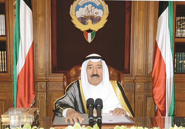 صاحب السمو الامير الشيخ صباح الاحمد ملقيا كلمته ﻿