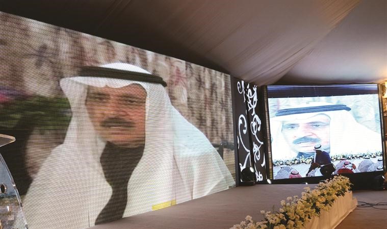 احمد الجربا متحدثا للحضور عبر كلمة تسجيلية
