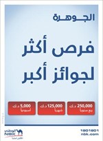 «الوطني» يعلن الفائزين الثلاثة بـ 5 آلاف دينار في السحوبات الأسبوعية لحساب الجوهرة