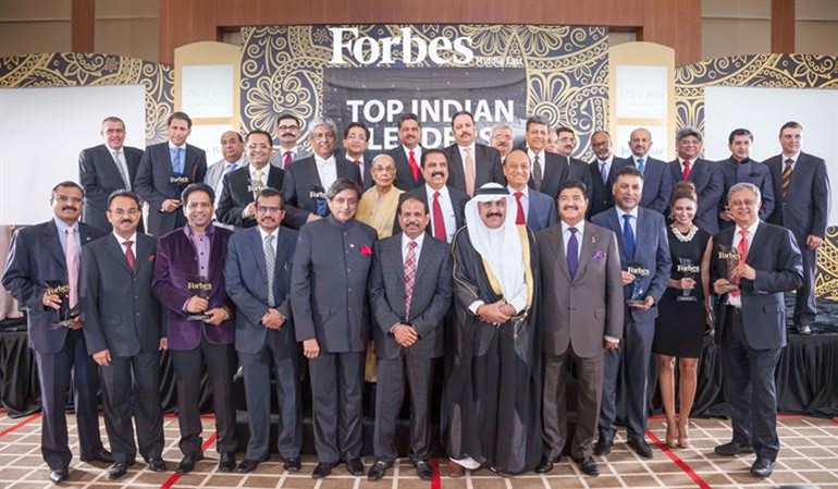 جانب من حفل الاعلان عن قائمة اقوى 100 قيادي هندي في عالم المال والاعمال الاماراتي