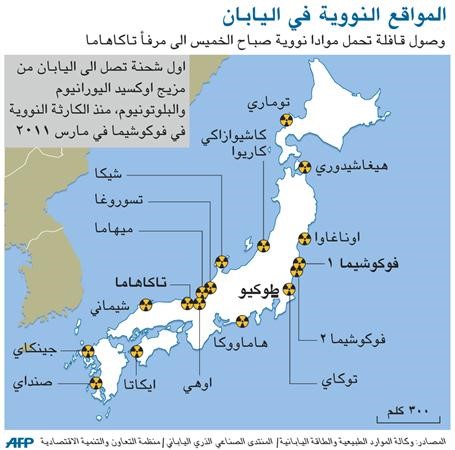 وصول أول شحنة نووية إلى اليابان منذ حادثة فوكوشيما قادمة من فرنسا