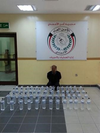 الخمور المضبوطة في حملة الاحمدي﻿