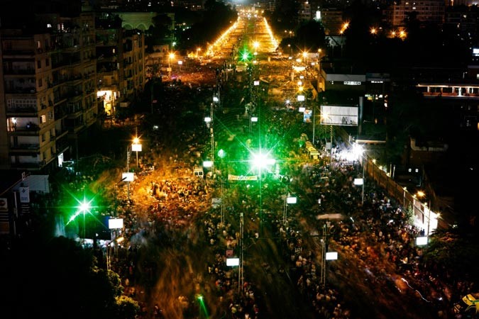 جانب من الحشود المعارضة للرئيس محمد مرسي