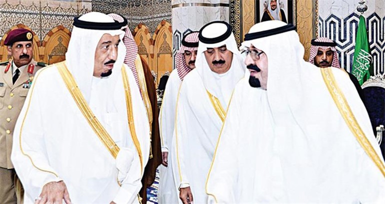 خادم الحرمين الشريفين الملك عبدالله بن عبدالعزيز وصاحب السمو الملكي الامير سلمان بن عبدالعزيز ولي العهد نائب رئيس مجلس الوزراء وزير الدفاع﻿