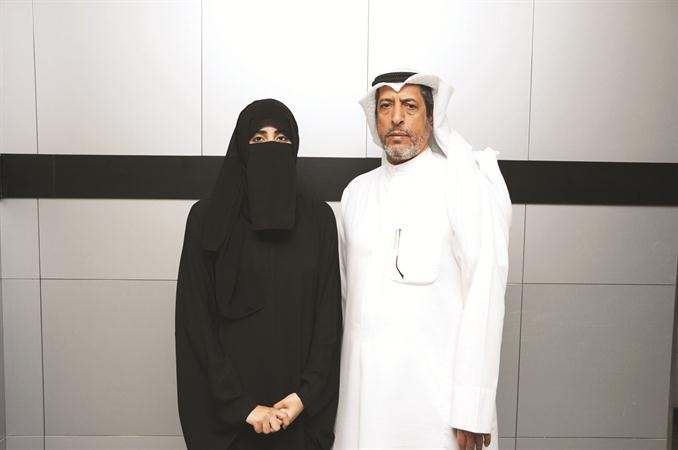 نوف عبدالله سعيد الزعبي ووالدها سالم الشمري