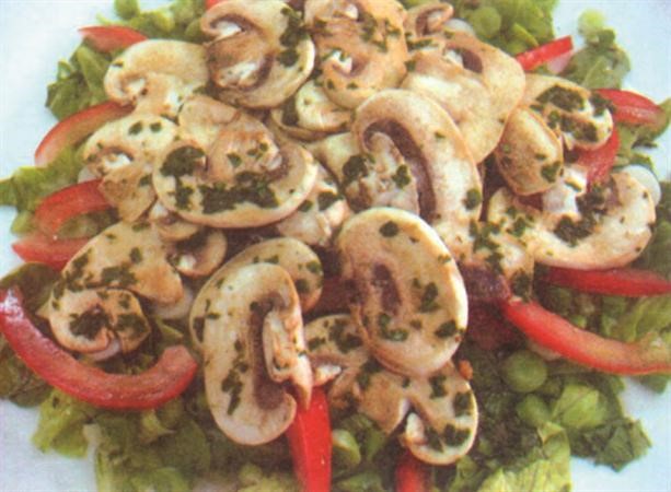 سلطة  الفطر  الطازج