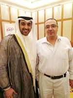 الشيخ محمد العبدالله خلال حديثه مع الزميل اسامة دياب﻿