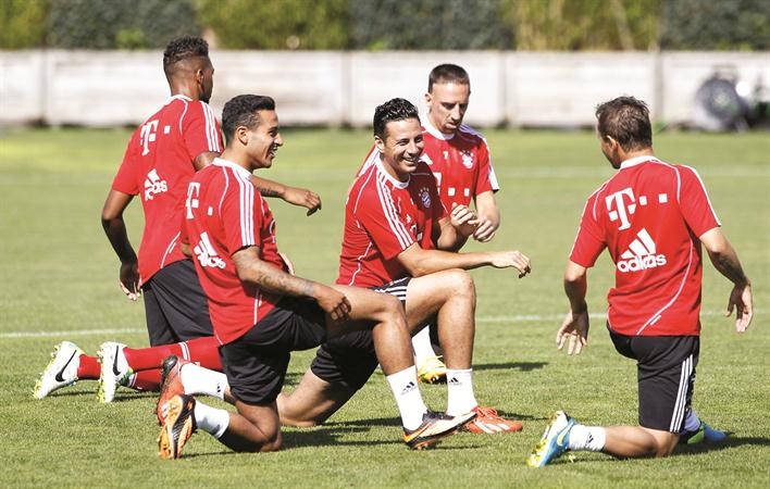 تياغو الكانتارا في تدريبات بايرن ميونيخ رويترز