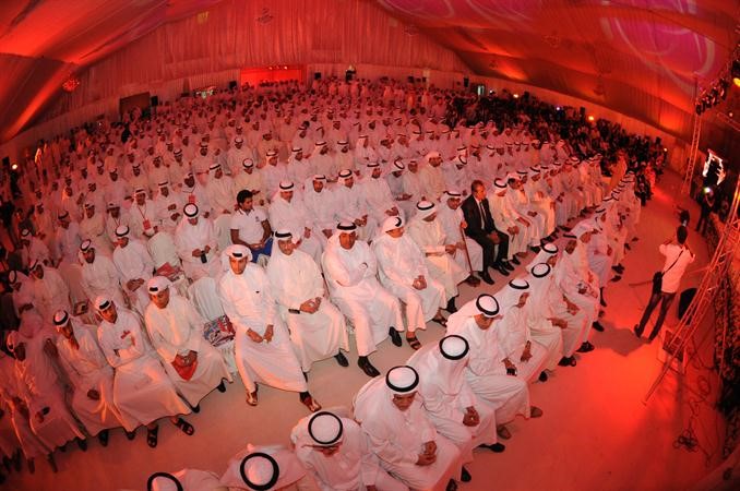 ابناء وناخبو الدائرة الثانية خلال افتتاح مقر مرزوق الغانم
﻿
