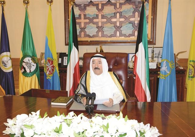 صاحب السمو الامير الشيخ صباح الاحمد ملقيا كلمته بمناسبة العشر الاواخر من شهر رمضان