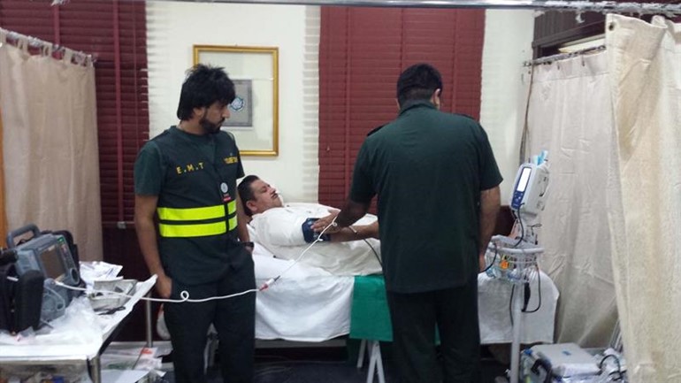 اسعاف احد المرضى﻿