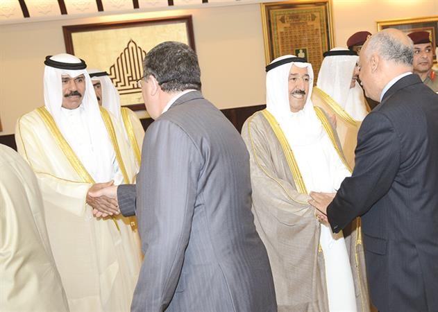 صاحب السمو الامير وسمو ولي العهد في استقبال سفيري مصر والجزائر﻿