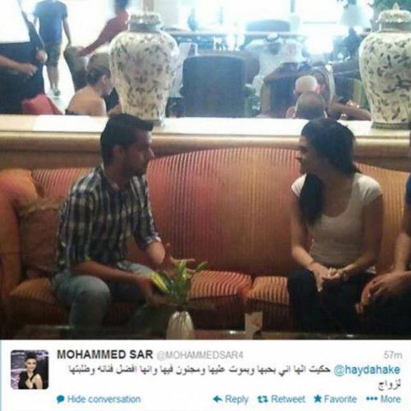 صورة : سلمى رشيد تنشر صورتها مع معجب طلبها للزواج