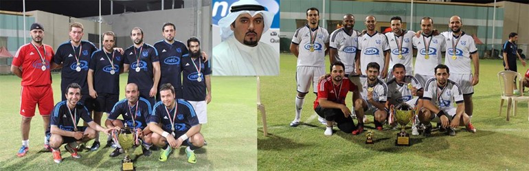عبدالرحمن الياسين وفريق كرة القدم الفائز بالمركز الاول والمركز الثاني ﻿