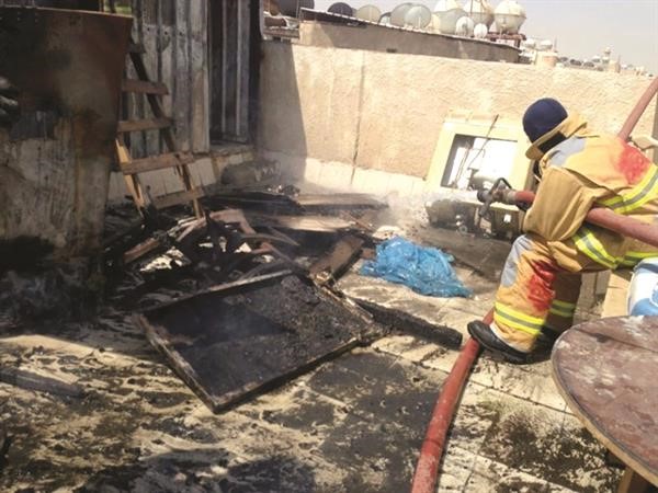 الحريق الناتج عن التسرب لم يخلف سوى اضرار مادية