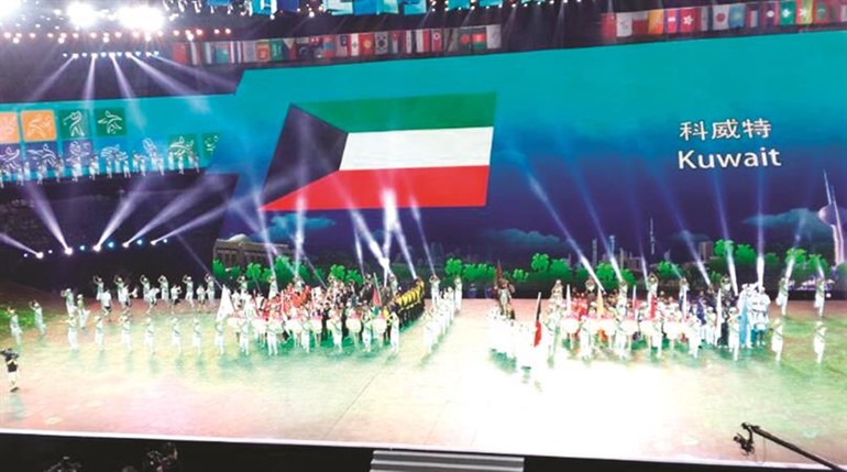 علم الكويت في حفل الافتتاح﻿