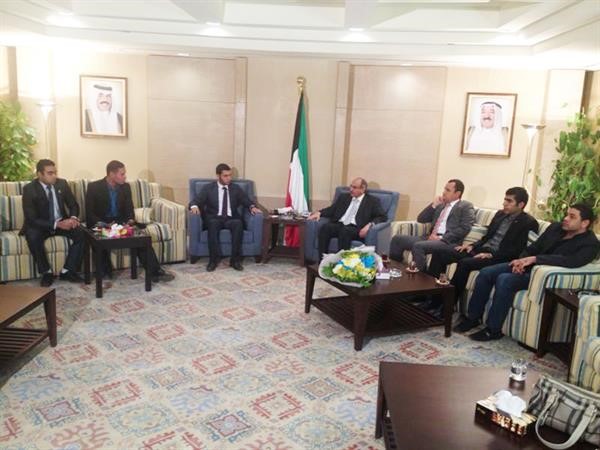 د رشيد الحمد خلال لقائه وفد رؤساء الاتحادات الطلابية للجامعات المصرية﻿
