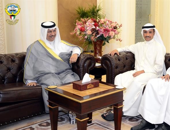 رئيس مجلس الامة مرزوق الغانم خلال استقباله سمو رئيس الوزراء
