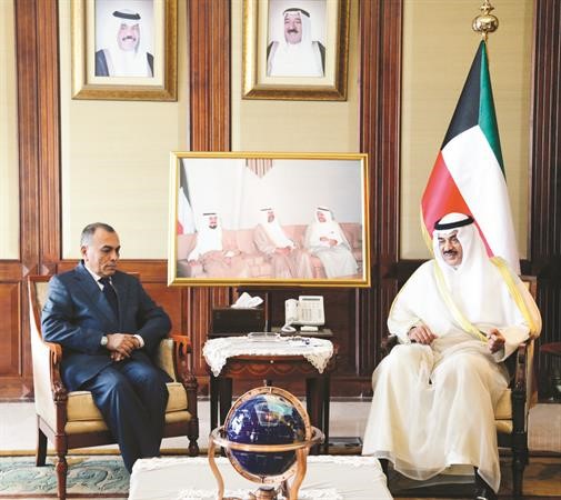  الشيخ صباح الخالد يتسلم نسخة من اوراق اعتماد سفير نيكاراغوا