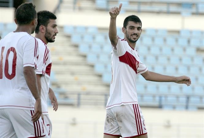 محمود حيدر يحتفل بتسجيل الهدف الثاني