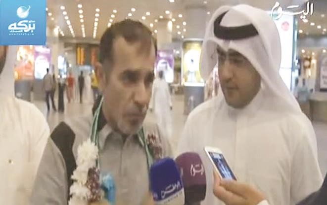 المواطن احمد الكندري متحدثا الى وسائل الاعلام وبجواره النائب دعبدالكريم الكندري