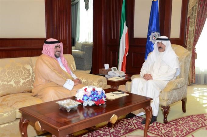 الشيخ محمد الخالد خلال لقائه الشيخ ثامر العلي﻿