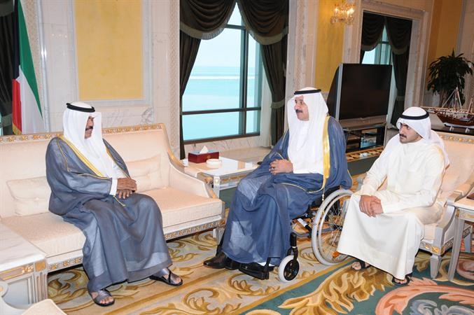 سمو نائب الامير وولي العهد الشيخ نواف الاحمد مستقبلا احمد الجربا